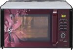 Glassiano White Flower Printed Microwave Oven Cover for Samsung 21 Litre Convection Microwave Oven CE73JD-B/XTL, Black - Image 5