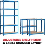 Rhino Racking - 5 Tier Heavy-Duty Industrial Storage Shelves - Blue - 180x90x40cm - Image 6