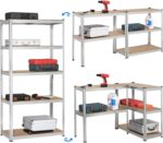 Yaheetech Heavy Duty 5 Tier Metal Garage Shelving Unit Boltless Storage Shelves Shed Kitchen Racking,180 x 90 x 40 cm - Image 7