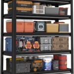 78" H Garage Shelving Heavy Duty， 5-Tier Metal Shelving Unit, 48”W x 18”D x 78”H, 2800 lbs Load Capacity Utility Rack Shelves＆ Garage Shelves (Black)
