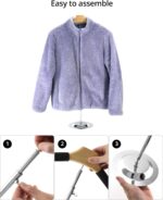 QWORK Adjustable Metal T-Shirt Display Stand, 2 Pack Foam & Wire Clothes Hanger Rack -16" to 28" for Coat Clothing Garment Retail, Craft Show - Image 2