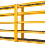 REIBII 72“H Garage Shelving Storage Shelves Heavy Duty Shelving 2500LBS Garage Storage Metal Shelves 5 Tier Shelving Unit for Kitchen Storage Rack, Warehouse, Basement, Commercial, Yellow & Black, 2PC