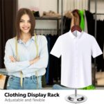 T Shirt Display stand for Vendors, Adjustable Dress Form Mannequin Torso, Portable Hanging wooden Clothes Rack, Flexible Hanger for Clothing Tshirt Jacket Coat Retail, Height 18.5-31.5 Inch (1 Pcs) - Image 7