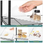 5 Tier Storage Shelves, Heavy Duty Wire Shelving Unit with Height Adjustable Shelves, Pantry Shelves with S Hooks, Sturdy Metal Storage Racks for Kitchen Bathroom Pantry Closet (Black, 60x35x150cm) - Image 8