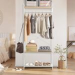 Heavy Duty Clothes Rack for Hanging Clothes, Garment Rack, منشر غسيل, Cloth Hanger Stand, Adjustable Shelf, Ample Storage, Freestanding Coat Rack for Bedroom, Laundry, White, 80 x 45 x 180cm - Image 2