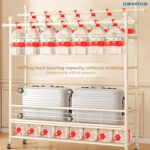 DAYONG 100CM Clothes Hanger Stand with Shelves, Free Standing Metal Garment Rack, Double Rails Clothes Rack,Bottom Storage Shelf With Wheels For Bedroom Garment Organizer - Image 5
