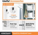 HOMEDANT 35.9" W 5 Tier Heavy Duty Garage Shelving Adjustable Metal Rack Storage Shelves Standing Shelf Unit Organizers Pantry Closet White 1Pack - Image 7