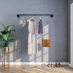 medla Industrial Pipe Clothes Rod: Wall Mounted Clothes Rack 2 PCS Pipe Cloth Hanging Stand Industrial Clothing Hanger Rod Heavy Duty Garment Storage Rail Laundry Drying Shelf for Closet Wardrobe - Image 4