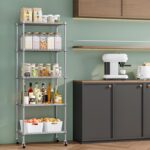 5 Tier Shelving Unit Adjustable Storage Shelf Metal Storage Rack Wire Storage Shelves 16.5" L x 11.8" W x 59" H for Pantry Closet Kitchen Laundry (Silver) - Image 2