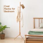 Wooden Coat Rack Stand,Uoexziyi Freestanding Coat Rack with 8 Hooks,175CM|69Inch Wood Tree Coat Rack Standing with 3 Adjustable Size for Bedroom,Hallway,Office(Natural) - Image 5