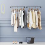 medla Industrial Pipe Clothes Rod: Wall Mounted Clothes Rack 2 PCS Pipe Cloth Hanging Stand Industrial Clothing Hanger Rod Heavy Duty Garment Storage Rail Laundry Drying Shelf for Closet Wardrobe - Image 2