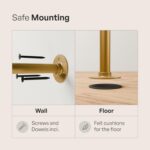 pamo Industrial pipe clothing rack metal gold - Wall mounted clothes racks for hanging clothes - Modern walk in closet - KIM I DOUBLE gold - Image 5