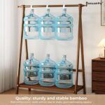 Beauenty Bamboo Clothes Racks, Freestanding Clothing Hanger with Storage Rack, Clothes Hanging Shoe Rack, Coat Organizer for Hotel, Hallway, Bedroom, Office (100x46x144 cm) - Image 4