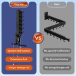 BOQORAD Drying Rack Clothing, Retractable Clothes Drying Rack,Wall Mounted Laundry Rack, Laundry Drying Rack Wall Mount,Collapsible Clothes Rack,can Fold Uptward/Left & Right,Black Color - Image 2