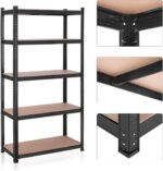 SONGMICS 5-Tier Shelving Unit, Steel Shelving Unit for Storage, Tool-Free Assembly, for Garage, Shed, Load Capacity 875 kg, 40 x 90 x 180 cm, Black GLR040B01 - Image 4