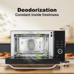 SMETA Microwave Oven with Grill and Convection, 34L Solo Microwave Ovens 52cm 1000W 8-in-1 Combo, Air Fryer Easy to Clean Low Temp Control, Deodorization, Child Lock for Kitchen, Office, Black - Image 6