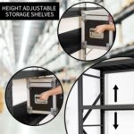 4-Tier Storage Shelf, Heavy Duty Shelf Storage, Warehouse & Garage Shelving Unit, Shelfs Storage With 300KG/Shelf Rack Weight Capacity, Storage Shelves Size 200 x 60 x 200CM (Black) - Image 4