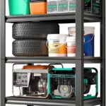 Heavy Duty Shelving Units Metal Storage Rack Garage Shelves for Tools and Kitchen Items Adjustable Shelf for Garage Warehouse Pantry Closet Kitchen (5 Tier 76 CM)