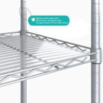 5 Tier Shelving Unit Adjustable Storage Shelf Metal Storage Rack Wire Storage Shelves 16.5" L x 11.8" W x 59" H for Pantry Closet Kitchen Laundry (Silver) - Image 5