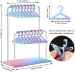 Double-Tier Acrylic Earring Holder, Azonee Miniature Clothing Hangers for 48 Pairs, Stylish Mirror-Finish Display for Home Vanity & Retail Showrooms (Colorful) - Image 6