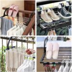 5 Bar Radiator Clothes Airer Rack, Foldable Laundry Drying Rails Stainless Steel Dryer Rack Folding Towel Holder Radiators Hanger For Balcony - Black, 40 X 32Cm - Image 4