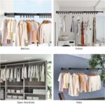 JiGiU Clothes Drying Racks, Wall Mounted Drying Rack for Laundry, Foldable Collapsible Drying Rack Hanger Dryer Rack 220 Lb Rating Indoor Laundry - Image 8
