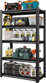 5 Tier Heavy Duty Shelving Units Metal Storage Rack 72 "H x 35 "W x 18" D 1500 lbs Capacity Shelves for Tools and Kitchen Items Adjustable Shelf for Garage Warehouse Pantry Closet Kitchen