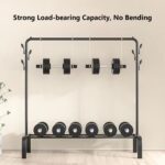 Double-Rail Clothes Rack, Multifunctional Heavy-duty Garment Rack with Wheels, Hanger with Side Hooks, Easy to Assemble, for Home Office Bedroom (black-130) - Image 3