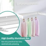 Wall Mounted Drying Rack with 6 Knobs, Space-Saving Foldable Laundry Rack, 31.5 Inch Collapsible Clothes Dryer with 5 Extendable Rods, Ideal for Indoor Clothing and Towel Drying - Image 6