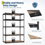 5-Tier Heavy Duty Steel Shelving Unit, 2000 LBS Capacity Adjustable Garage Shelves, Large Storage Rack for Kitchen, Basement, Laundry, 30" L x 12" W x 60" H - Image 3