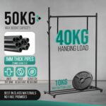 Portable Heavy Duty Clothes Rail For Bedroom, Home & Shops, 50KG Load Clothes Rack With Storage Shelf, 4 Hooks, Metal Clothing Rail For Hanging Garments, Dresses, Coats - Image 2