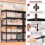 Wire Shelving 5 Tier Storage Shelves NSF Certified Heavy Duty Steel Metal Shelf Adjustable Rolling Rack Kitchen Garage Closet Pantry Laundry - Image 7
