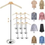20-35 Inch Height Adjustable Shirt Display Stand, T Shirt Display Stand for Vendors, Shirts Rack for Clothing Dress Garment Coat Retail (White, 10 Pcs)