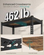 SONGMICS 5-Tier Storage Shelves, Load 2310 lb, Garage Storage, Boltless Assembly, Adjustable Shelving Unit, 11.8 x 29.5 x 59.1 Inches, for Study Shed Basement, Black and Rustic Brown UGLR300B11 - Image 5