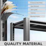 Heavy Duty 5-Tier Garage Shelving - Adjustable Metal Storage Rack with Lockable Wheels Industrial Standalone Shelves for Warehouse & Shed (60x40x80cm) - Image 4
