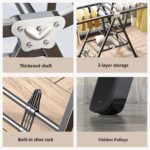 Foldable Clothes Drying Rack, 3 Tier Laundry Dry Rack Height Adjustable Clothes Hanger Stand Drying Racks, Carbon Steel Laundry Drying Rack Stand for Sheets Towels & Clothing, Indoor Outdoor Use (125) - Image 7