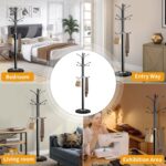 Jorunb Coat Hanger Stand Bedroom Clothes Hanger Stand Metal Coat Rack Stand Free Standing Hall Tree for Hanging Scarf, Bag, Jacket, Home Entry-way Hat Hanger Organizer (small, black) - Image 6