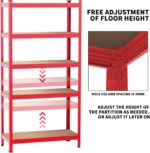 5-Tier Metal Shelving Unit, Heavy Duty Steel Shelving Unit for Storage, Boltless Assembly, Adjustable Shelves, for Garage Shed Laundry Kitchen Pantry Closet, Load Capacity 875 kg, 90Wx40Dx180H CM - Image 3