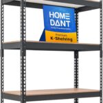 HOMEDANT 5tier Metal Shelving Unit Adjustable Garage Storage Utility Rack Heavy Duty Shelves Organization Multipurpose Shelf Warehouse Basement Kitchen Living Room pantry 35.9 L x 16.2 W x 71.3 H1Pack