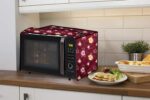 Stylista Microwave Oven Cover for Samsung 21 L Convection CE77JD-SB/XTL Floral Pattern Red - Image 3
