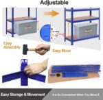 Garage Shelving Heavy Duty Storage Shelves 5 Tier Metal Storage Shelving Unit Adjustable Garage Storage Shelves for Craft Warehouse Pantry Basement Closet Pantry Shelf 71"H x 35.4"W x 17.7"D (Blue) - Image 6