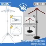Retail-Ready Hanger Rack for Clothing Dress Garment Coat, Adjustable 32-63 inch T Shirt Display Stand for Adult Vendors, Portable Hanging Black Metal Design - Image 4