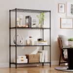 BestOffice | 4-Tier Wire Storage Shelves | 36x14x54 | Black | with Adjustable Racks | Heavy-Duty Metal Shelf, Holds Upto 1000 lbs | No-Tool Assembly | Ideal for Home & Garage Shelving - Image 2