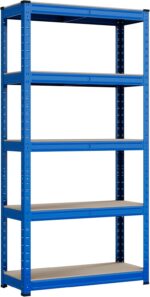5 Levels 1500mm H x 750mm W x 300mm D Heavy Duty Steel Storage Shelving Garage Racking Unit 150KG UDL Per Shelf - Image 3