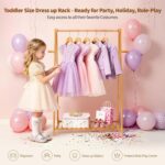Small Clothes Hanging Racks,Bamboo Wood Kids Clothing Garment Racks for Cloths,Free Standing Baby Dress Costume Rack for Bedroom,Living Room, Commercial,Small Space - Image 4