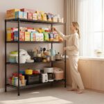 4 Tier Adjustable Heavy Duty Metal Industrial Storage Shelves 45.5''W Utility Shelving Unit for Kitchen, Pantry, Warehouse, Basement, Dorm 45.3" W x 63" H x 17.7" D - Image 2