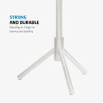 ZOBER Coat Rack Freestanding - Wooden 6 Hanger Clothing with Modern Hooks for Bag, Hat, Jacket, Purse, Umbrella Standing Hat Entryway White ZO-004 - Image 5