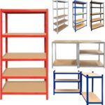 5-Tier Metal Shelving Unit, Heavy Duty Steel Shelving Unit for Storage, Boltless Assembly, Adjustable Shelves, for Garage Shed Laundry Kitchen Pantry Closet, Load Capacity 875 kg, 90Wx40Dx180H CM