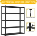 3000LBS Garage Shelving Heavy Duty 48″W Metal Shelving for Garage,72″H Standing Shelf Units ，5 Adjustable Levels Garage Shelving Units and Storage，Storage Rack for Garage Organazation.1PCS… - Image 4