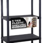 3/4/5 Tier - Plastic Shelving Unit | Garage Shelving Units | Storage Shelves | Shelving Units for Storage | Plastic Racking | Racking Shelving Unit Warehouse, Garage, Shed, and Workshop (5 Tier)